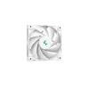 Gaisa dzesētājs DeepCool AK400 WH — 4×6 mm vara siltuma caurules, 120 mm FDB ventilators, 1850 RPM, 66,47 CFM, piemērots LGA 1700 un izplatītākajiem Intel/AMD ligzdām, balts