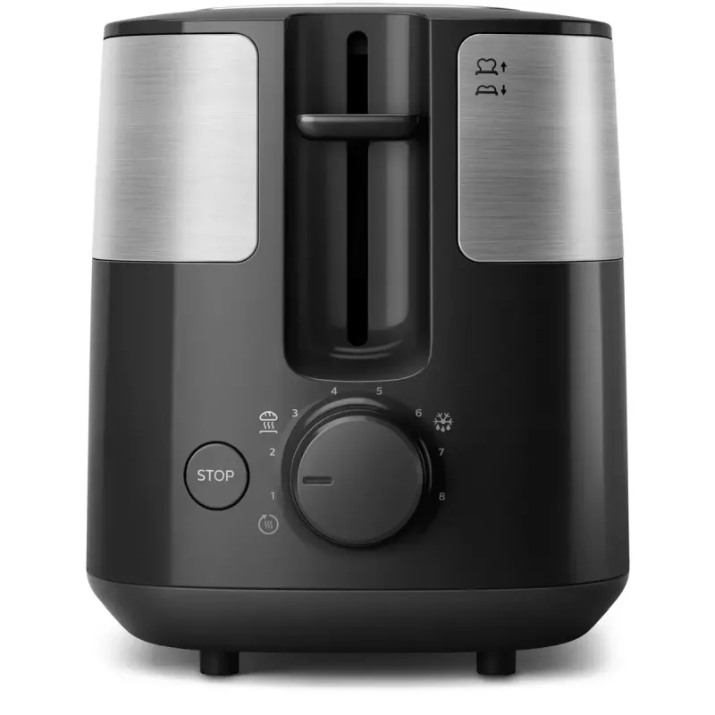 Philips HD2516/90 Daily Collection tosteris — 2 šķēlēm, 830 W, 8 apbrūninājuma līmeņi, atkausēšanas funkcija, noņemama drupatu paplāte