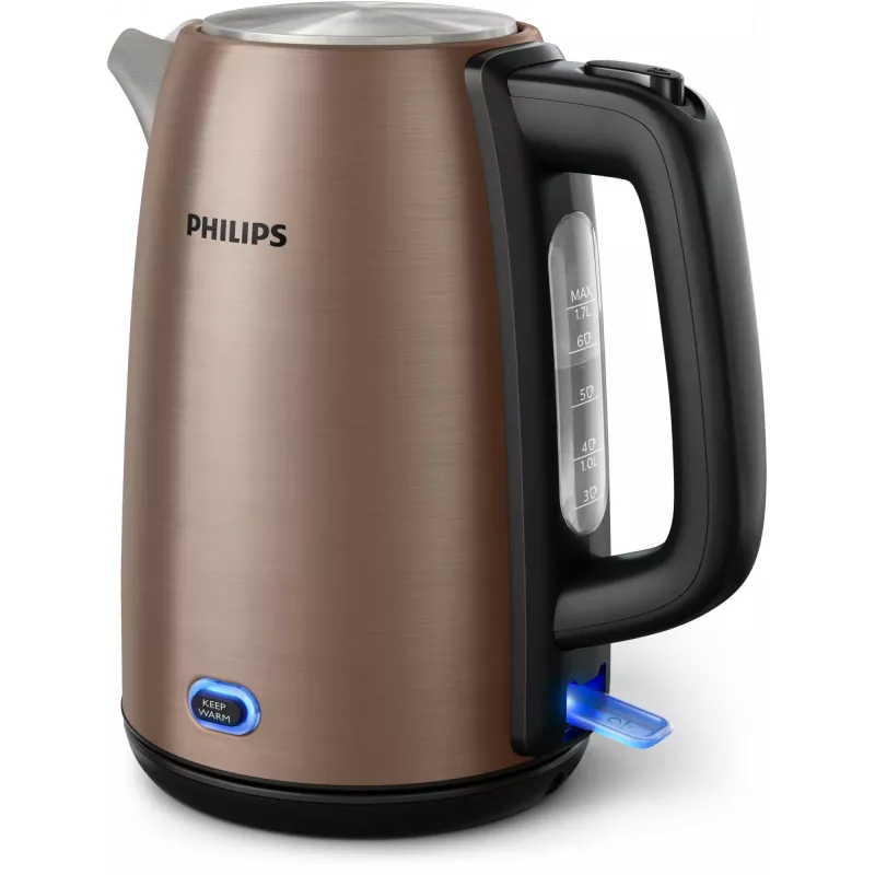 Philips Viva Collection HD9355/92 elektriskā tējkanna 1.7 L 1900 W Melna, Varš