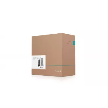 PC korpuss DeepCool CH370 WH Mini Tower — balts, micro ATX/Mini-ITX, rūdīts stikls, RGB ventilatori, 2x 3,5 collu sloti, 3x 2,5 collu sloti, GPU līdz 320 mm