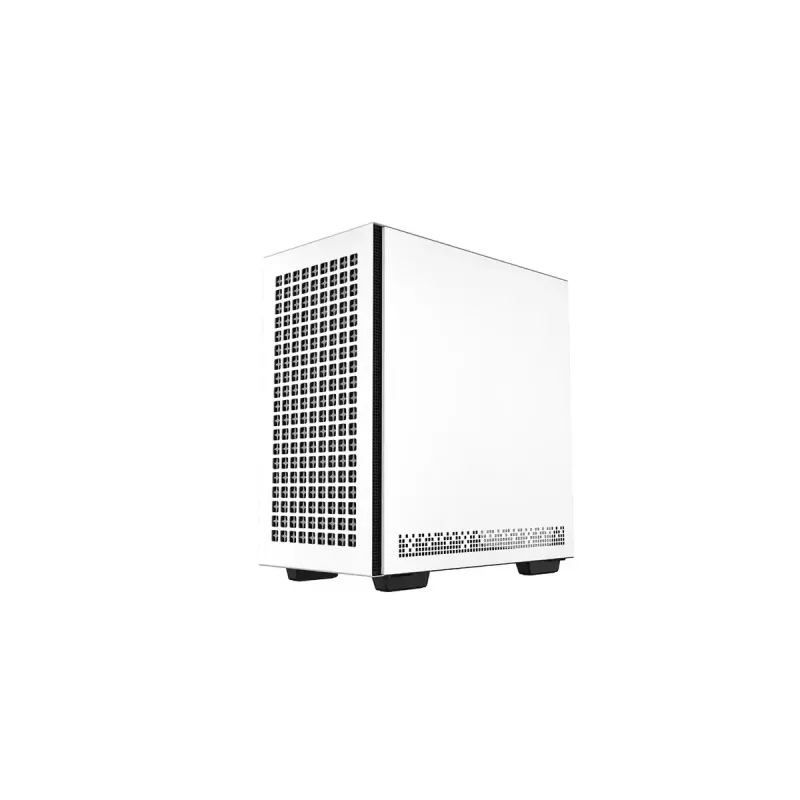 PC korpuss DeepCool CH370 WH Mini Tower — balts, micro ATX/Mini-ITX, rūdīts stikls, RGB ventilatori, 2x 3,5 collu sloti, 3x 2,5 collu sloti, GPU līdz 320 mm