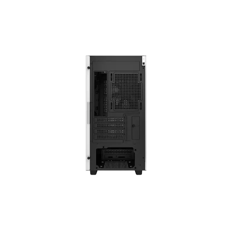 PC korpuss DeepCool CH370 WH Mini Tower — balts, micro ATX/Mini-ITX, rūdīts stikls, RGB ventilatori, 2x 3,5 collu sloti, 3x 2,5 collu sloti, GPU līdz 320 mm