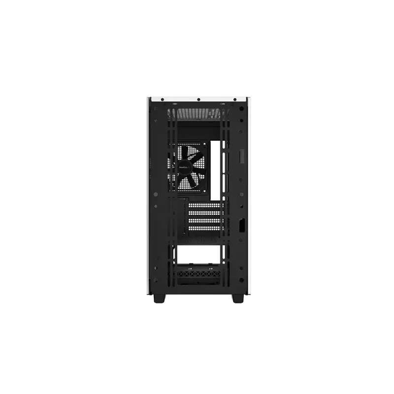 PC korpuss DeepCool CH370 WH Mini Tower — balts, micro ATX/Mini-ITX, rūdīts stikls, RGB ventilatori, 2x 3,5 collu sloti, 3x 2,5 collu sloti, GPU līdz 320 mm