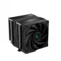 Gaisa dzesētājs DeepCool AK620 ZERO DARK 12 cm Melns, 6 siltuma caurules, 2x120 mm PWM ventilatori, TDP 260 W, Augstums 160 mm