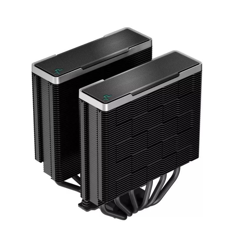 Gaisa dzesētājs DeepCool AK620 ZERO DARK 12 cm Melns, 6 siltuma caurules, 2x120 mm PWM ventilatori, TDP 260 W, Augstums 160 mm