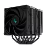 Gaisa dzesētājs DeepCool AK620 ZERO DARK 12 cm Melns, 6 siltuma caurules, 2x120 mm PWM ventilatori, TDP 260 W, Augstums 160 mm
