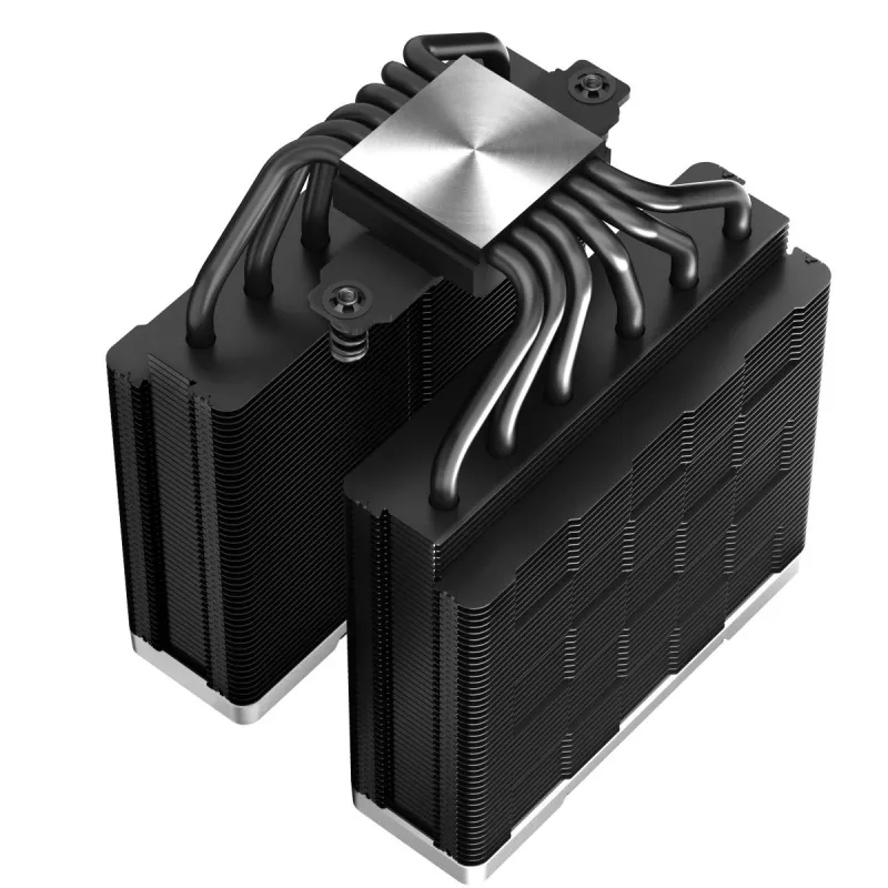 Gaisa dzesētājs DeepCool AK620 ZERO DARK 12 cm Melns, 6 siltuma caurules, 2x120 mm PWM ventilatori, TDP 260 W, Augstums 160 mm