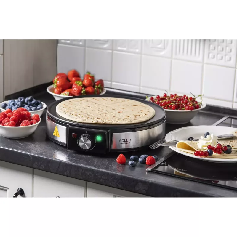 Crepe Maker Adler AD 3058 1600 W Melns Stainless Steel