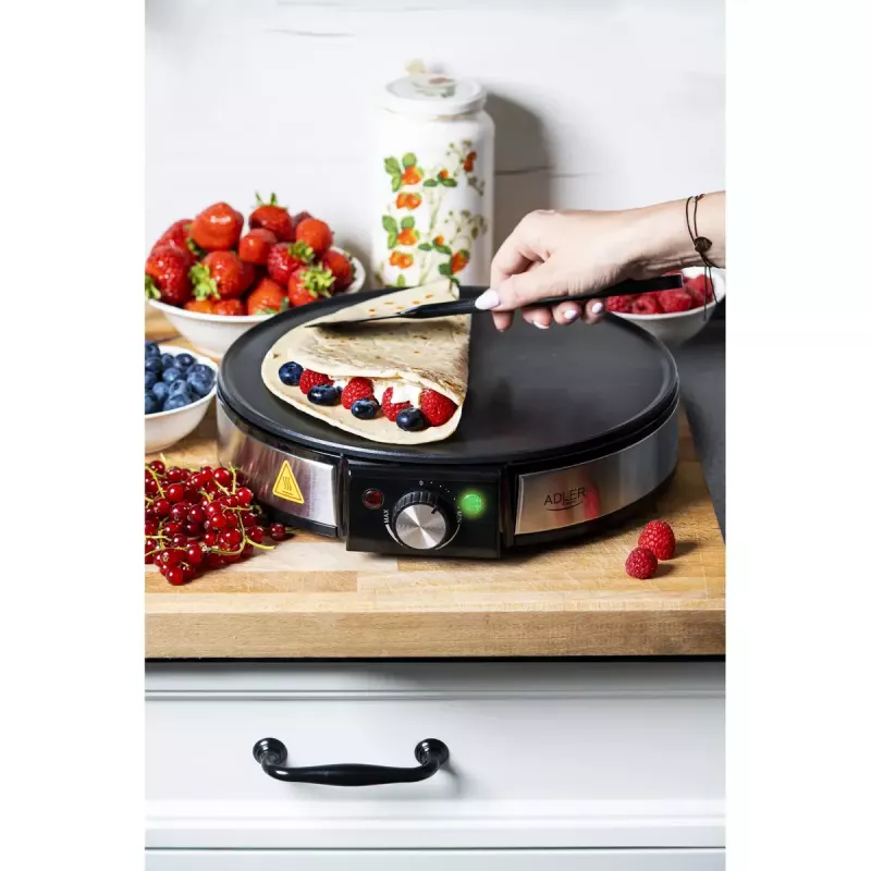 Crepe Maker Adler AD 3058 1600 W Melns Stainless Steel