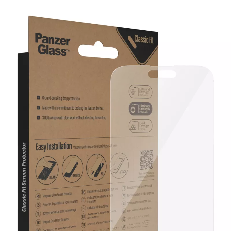 Ekrāna aizsargs PanzerGlass Apple iPhone 14 Pro Max Classic Fit pret skrāpējumiem un triecieniem