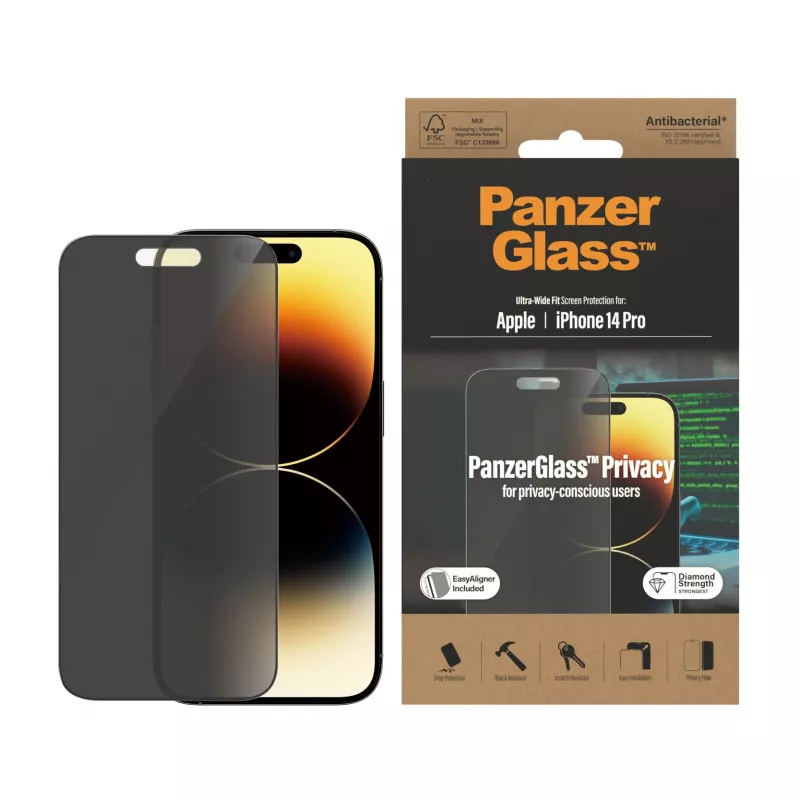 PanzerGlass® Privātuma ekrāna aizsargs iPhone 14 Pro | Ultra-Wide Fit ar EasyAligner
