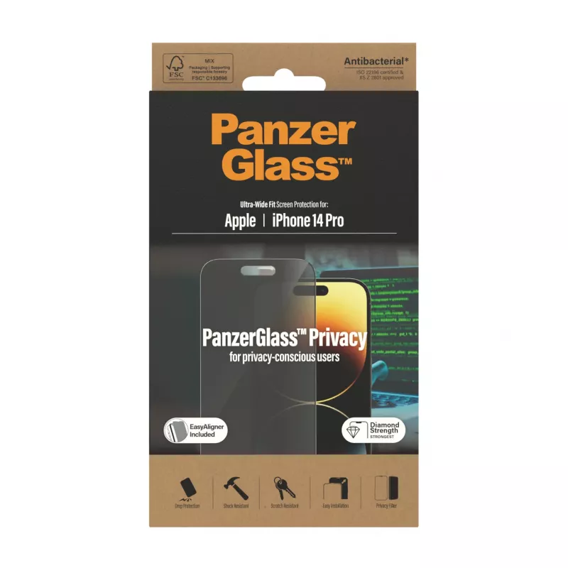 PanzerGlass® Privātuma ekrāna aizsargs iPhone 14 Pro | Ultra-Wide Fit ar EasyAligner