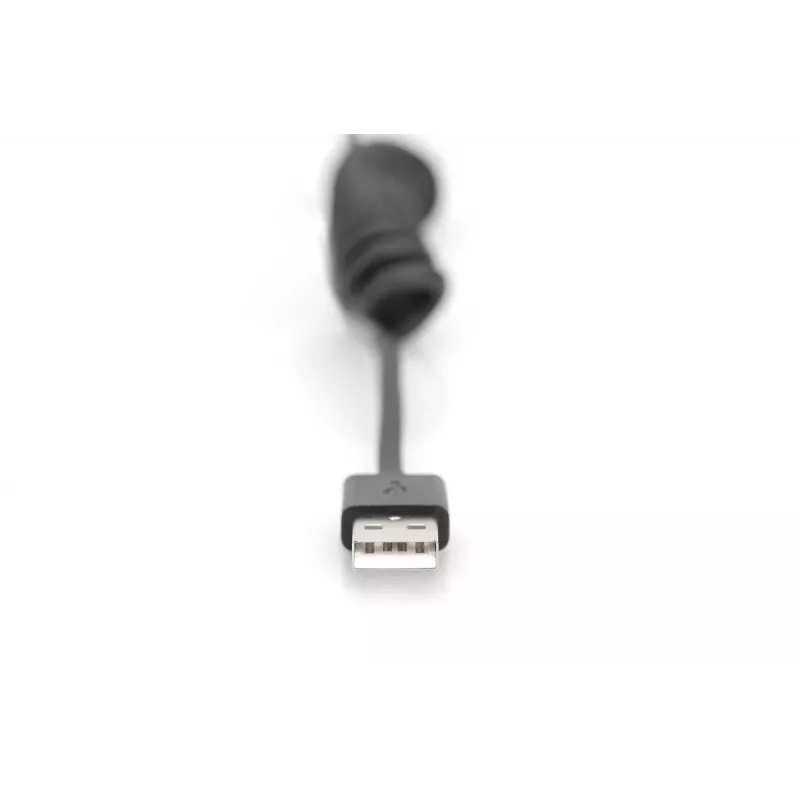 Digitus USB 2.0 USB A uz USB C spirālveida kabelis 1m 0,48 Gbit/s melns
