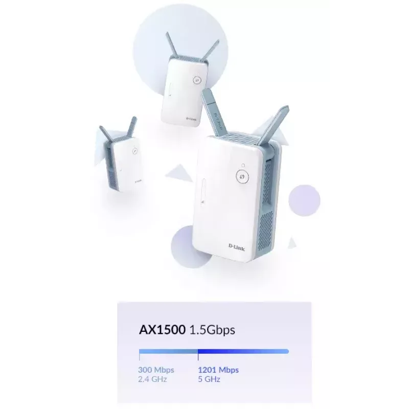 D-Link E15/E tīkla paplašinātājs Tīkla raidītājs Balts 10, 100, 1000 Mbit/s