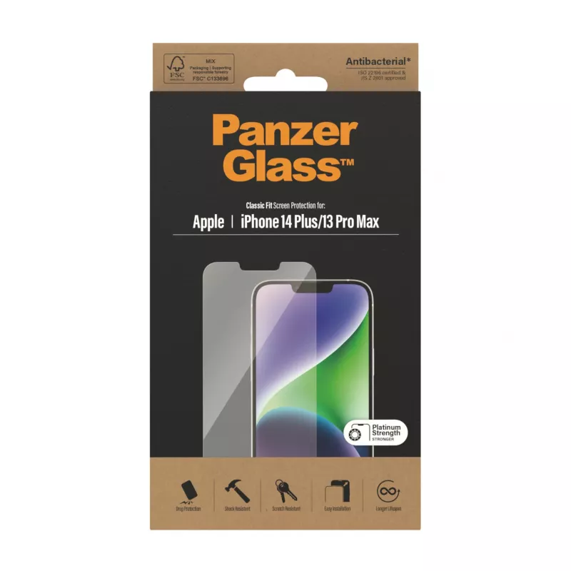 Ekrāna aizsargs PanzerGlass Apple iPhone 14 Plus 13 Pro Max pret skrāpējumiem triecienizturīgs
