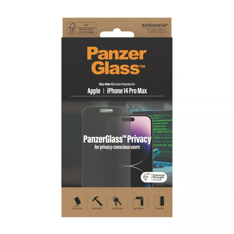 PanzerGlass ® Privātuma ekrāna aizsargs iPhone 14 Pro Max | Ultra-Wide Fit