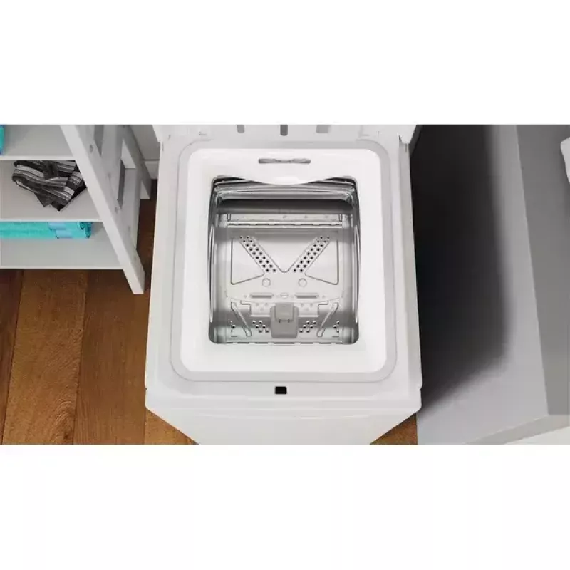 Augšupielādējama veļas mašīna INDESIT BTW S60400 EU/N — 6 kg, 1000 apgr./min, energoefektivitātes klase C, balta