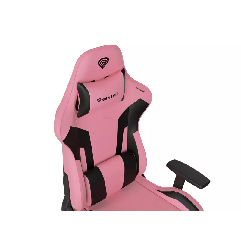 Spēļu krēsls GENESIS Nitro 720 ar gaisa pildījumu, melns/rozā, 150 kg