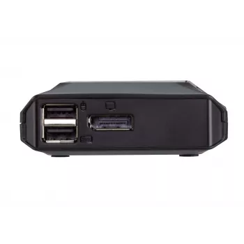 ATEN 2 portu USB-C 4K DisplayPort KVM slēdzis ar tālvadības porta izvēlētāju