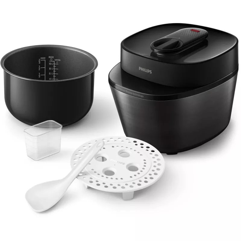 Elektriskais spiediena katls Philips HD2151/40 — 5 L, 1000 W, 34 auto programmas, melns