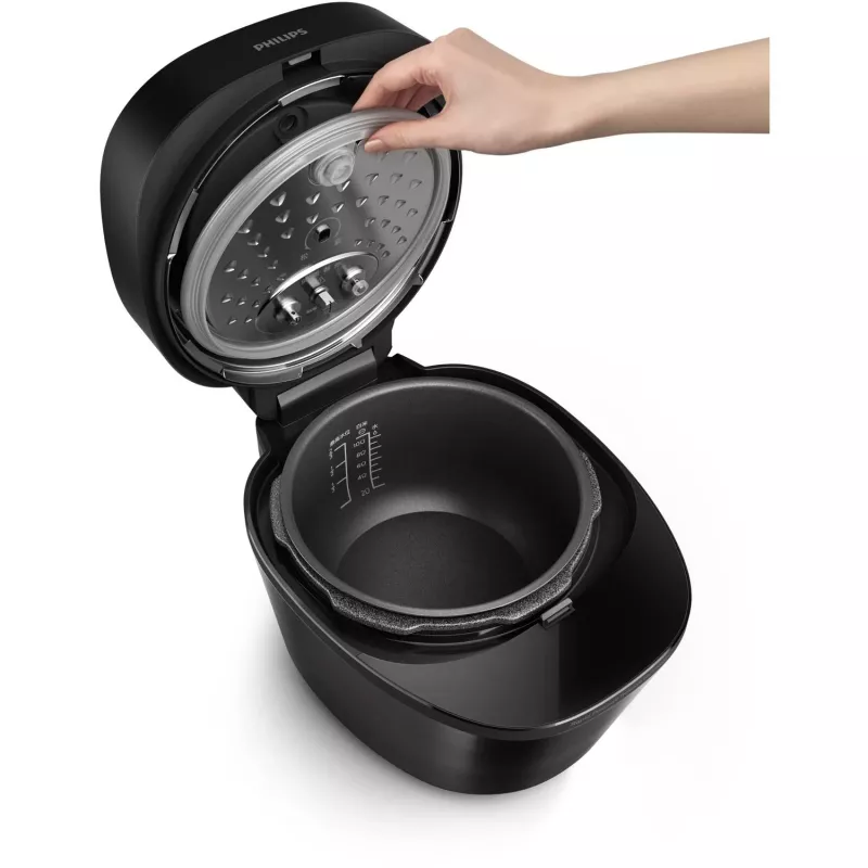 Elektriskais spiediena katls Philips HD2151/40 — 5 L, 1000 W, 34 auto programmas, melns