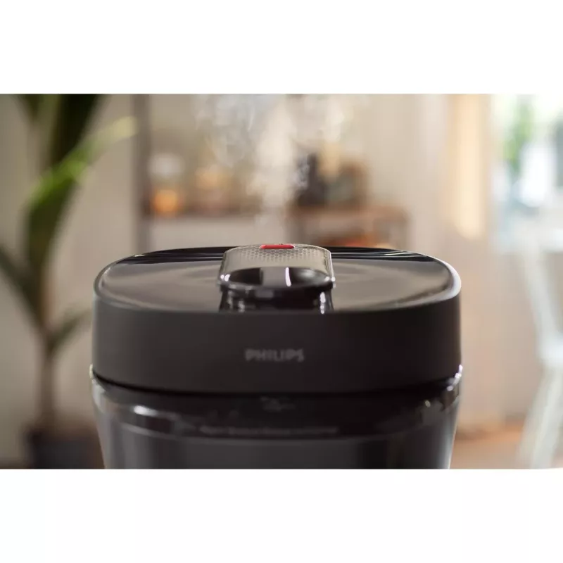 Elektriskais spiediena katls Philips HD2151/40 — 5 L, 1000 W, 34 auto programmas, melns