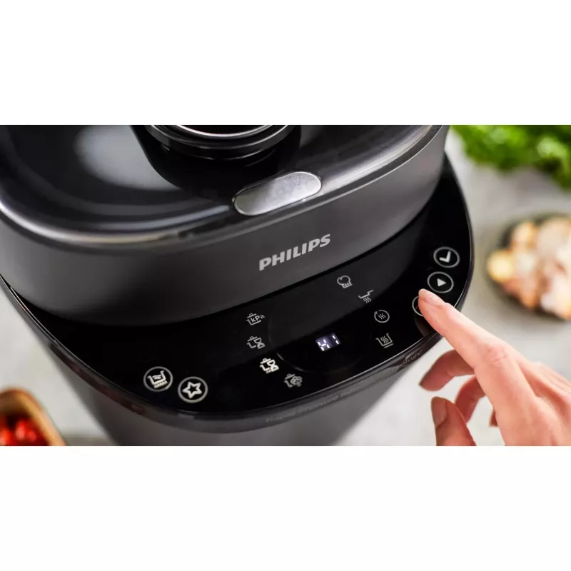 Elektriskais spiediena katls Philips HD2151/40 — 5 L, 1000 W, 34 auto programmas, melns