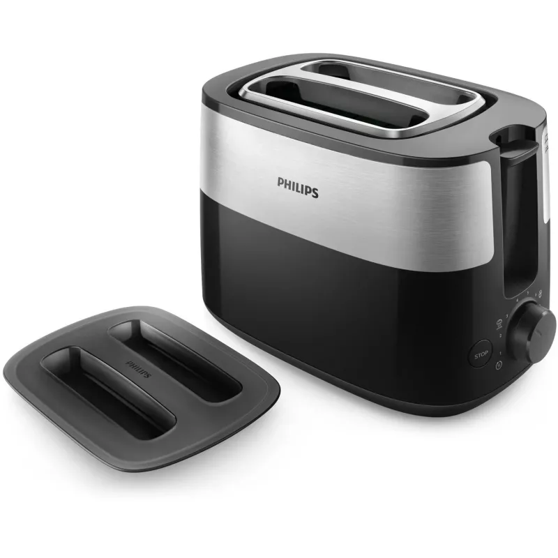 Philips Daily Collection HD2517/90 tosteris 8 2 šķēles 900 W Melns, Sudrabs