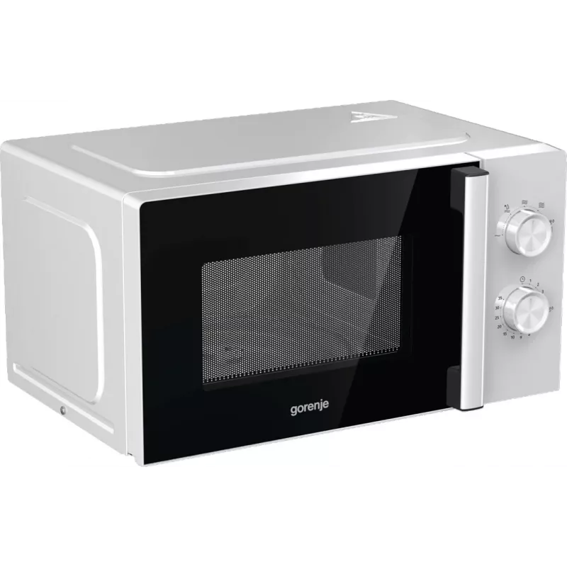 Solo mikroviļņu krāsns Gorenje 740248 — 800 W, 20 L, balta, 5 jaudas līmeņi, 270 mm rotējošais stikla šķīvis