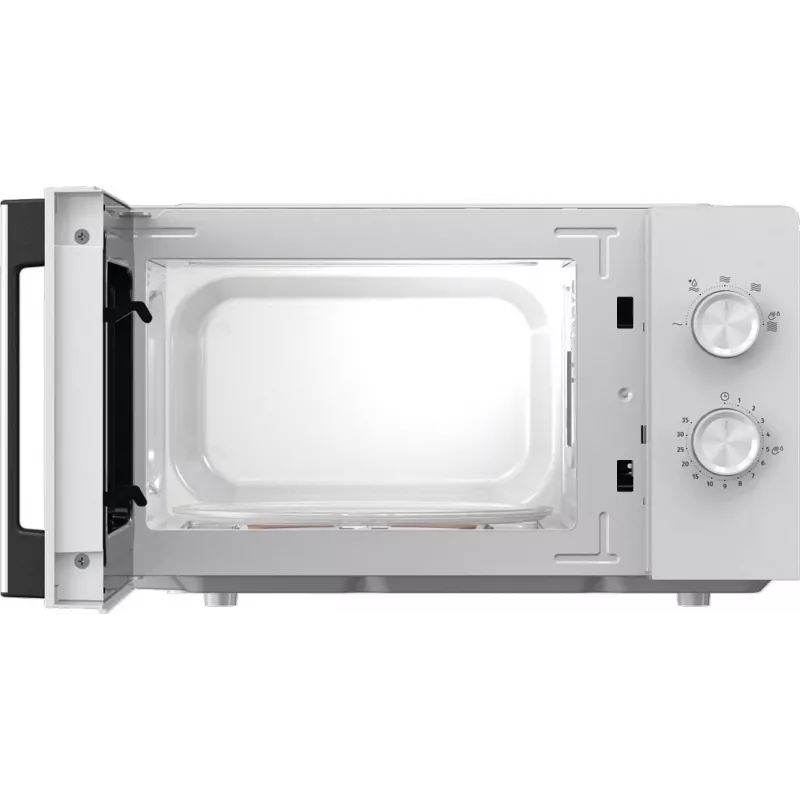 Solo mikroviļņu krāsns Gorenje 740248 — 800 W, 20 L, balta, 5 jaudas līmeņi, 270 mm rotējošais stikla šķīvis