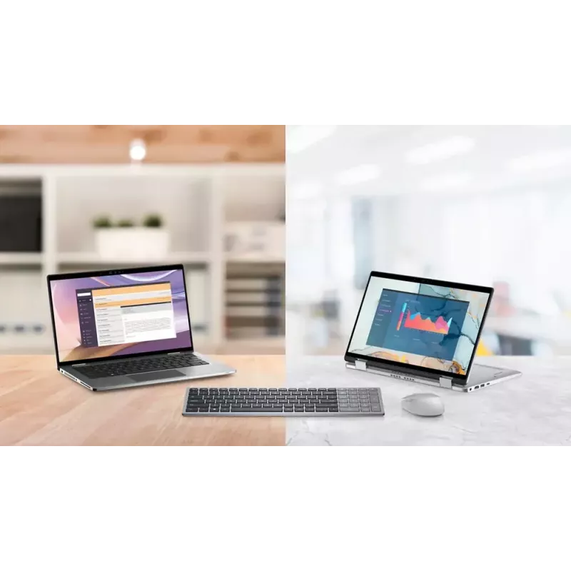 Tastatūra DELL KB740 Office RF bezvadu + Bluetooth QWERTY US International pelēka melna