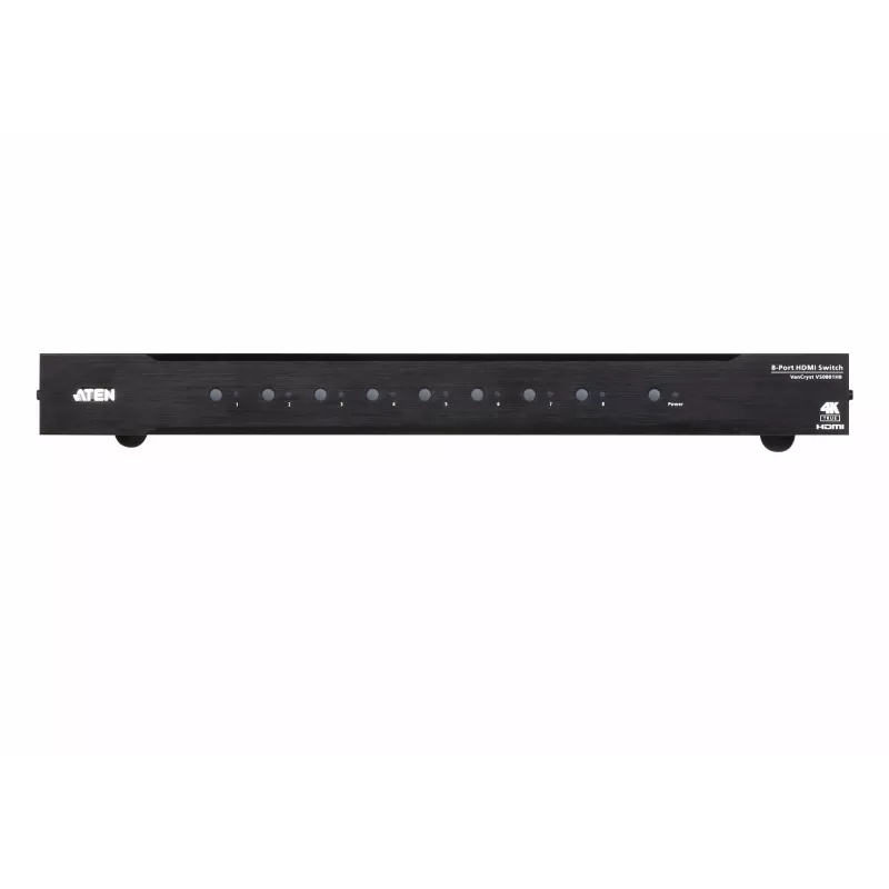 ATEN 8 portu True 4K HDMI slēdzis, HDMI, metāls, melns, 60 Hz, 3 m, 1920 x 1080 (HD 1080), 3840 x 2160, 4096 x 2160