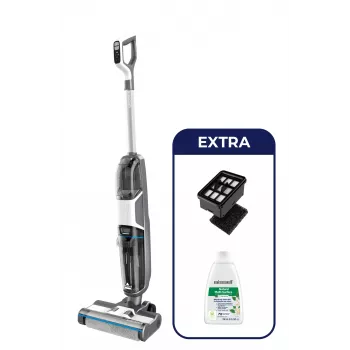 Bissell CrossWave HF3 Cordless Select vertikālais putekļu sūcējs ar bateriju sausā un mitrā tīrīšana bez putekļu maisiņa 0 L 255 W pelēks, balts
