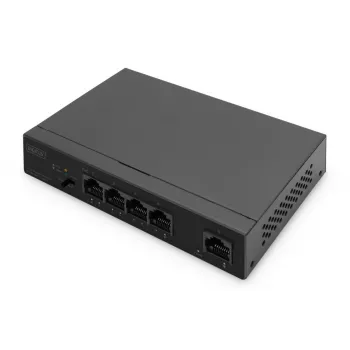DIGITUS PoE-slēdzis 4+1 porti Ethernet Nevadāms 4 porti PoE,