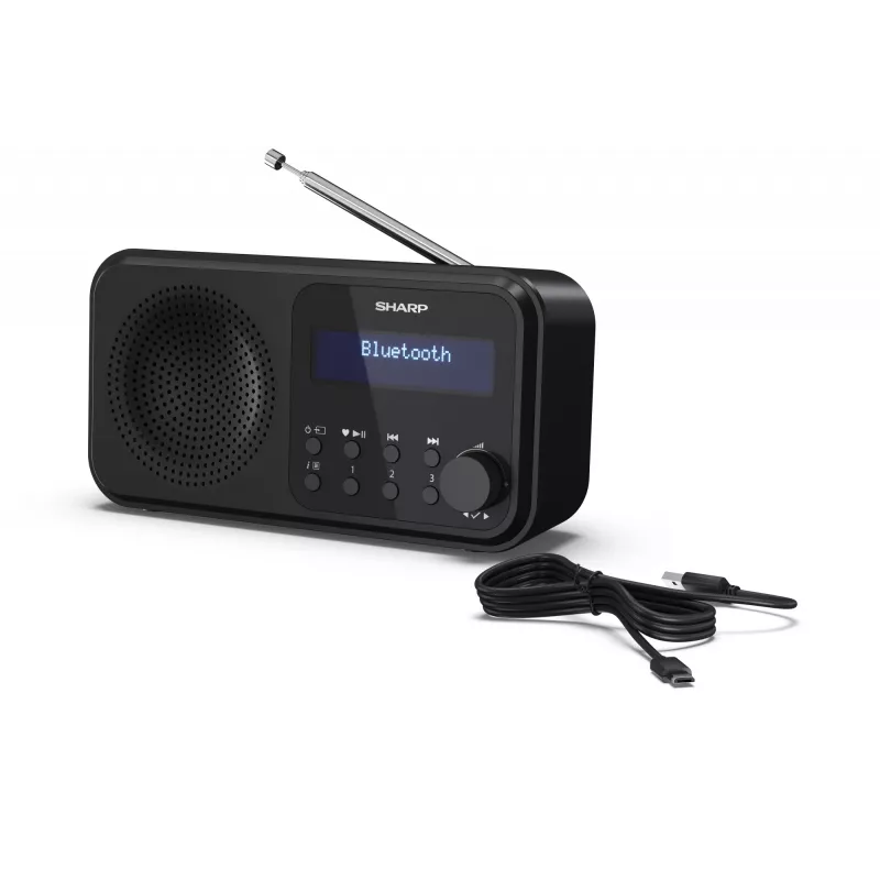Sharp DR-P420(BK) Tokyo pārnēsājamais digitālais radio, pārnēsājams, digitāls, DAB, DAB+, FM, automātiskā meklēšana, automātiskā noskaņošana, 2 W, AAC