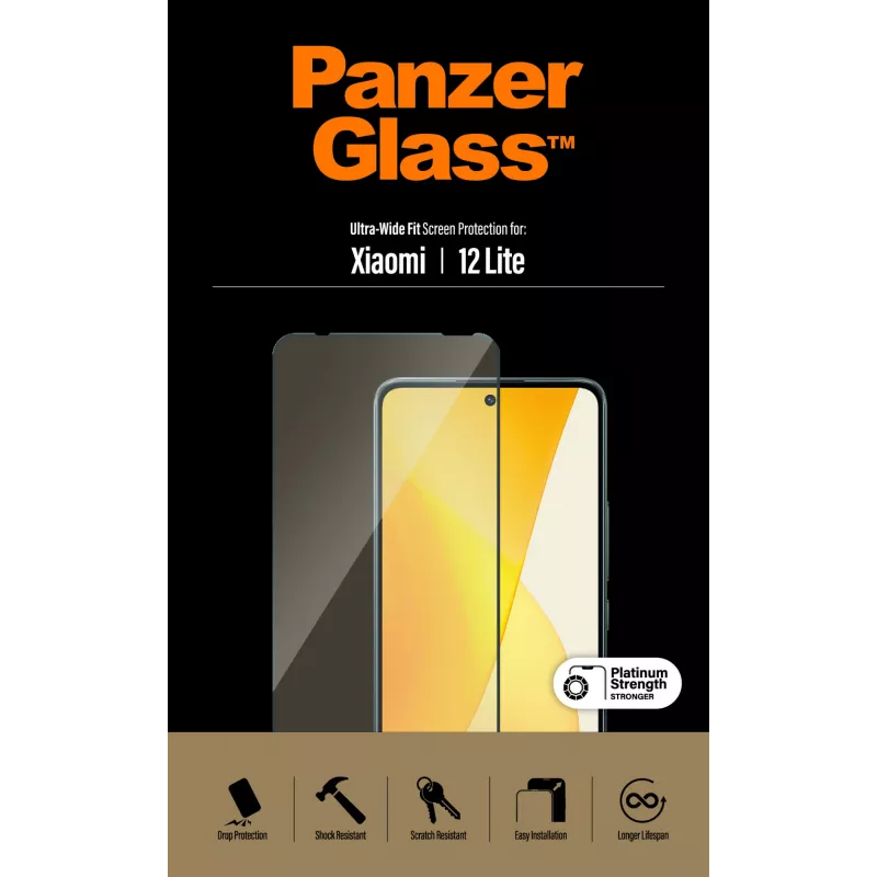 Ekrāna aizsargs PanzerGlass Xiaomi 12 Lite Ultra-Wide Fit, izturīgs pret skrāpējumiem un triecieniem