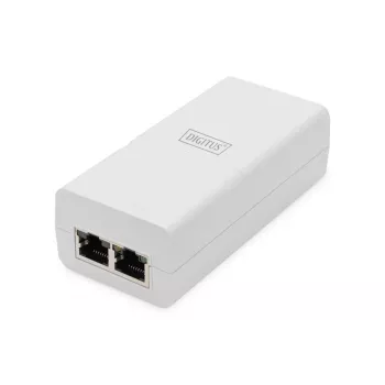 DIGITUS Gigabit Ethernet PoE+ Injector 802.3at, 30 W mazs korpuss, balts