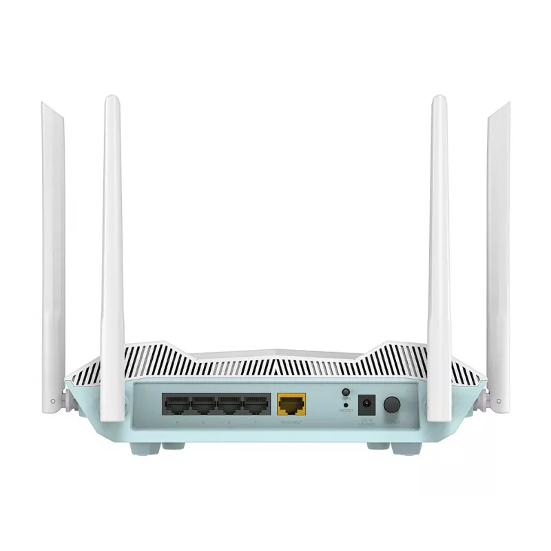 D-Link EAGLE PRO AI AX3200 viedais maršrutētājs, Wi-Fi 6 (802.11ax), divjoslu (2,4 GHz / 5 GHz), Ethernet LAN, balts, galda/pie sienas maršrutētājs