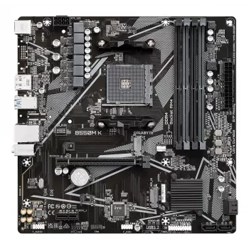 GIGABYTE B550M K mātesplate - AMD Ryzen 5000 procesori, līdz 4733MHz DDR4, 1xPCIe 4.0 + 1xPCIe 3.0 M.2, 1GbE LAN, USB 3.2 Gen 1