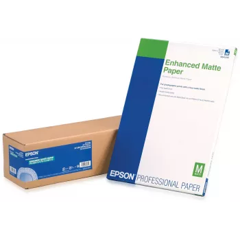 Epson Enhanced Matte Paper, 24 collas x 30,5 m, 189g/m², 30,5 m, 60,9 cm, 61 cm (24 collas), Matēts, 265 µm, 189 g/m²