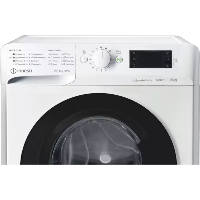 Indesit MTWSE 61294 WK EE veļas mazgājamā mašīna ar priekšējo ielādi 6 kg 1151 apgr./min Balta