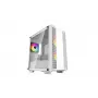 PC korpuss DeepCool CC360 WH ARGB Mini Tower White — Micro‑ATX/Mini‑ITX, rūdīts stikls, 2x 3.5 collu + 3x 2.5 collu, 2x priekšējie 120 mm ventilatori