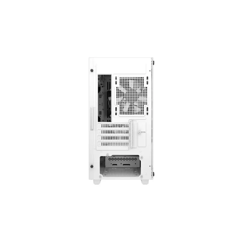 PC korpuss DeepCool CC360 WH ARGB Mini Tower White — Micro‑ATX/Mini‑ITX, rūdīts stikls, 2x 3.5 collu + 3x 2.5 collu, 2x priekšējie 120 mm ventilatori