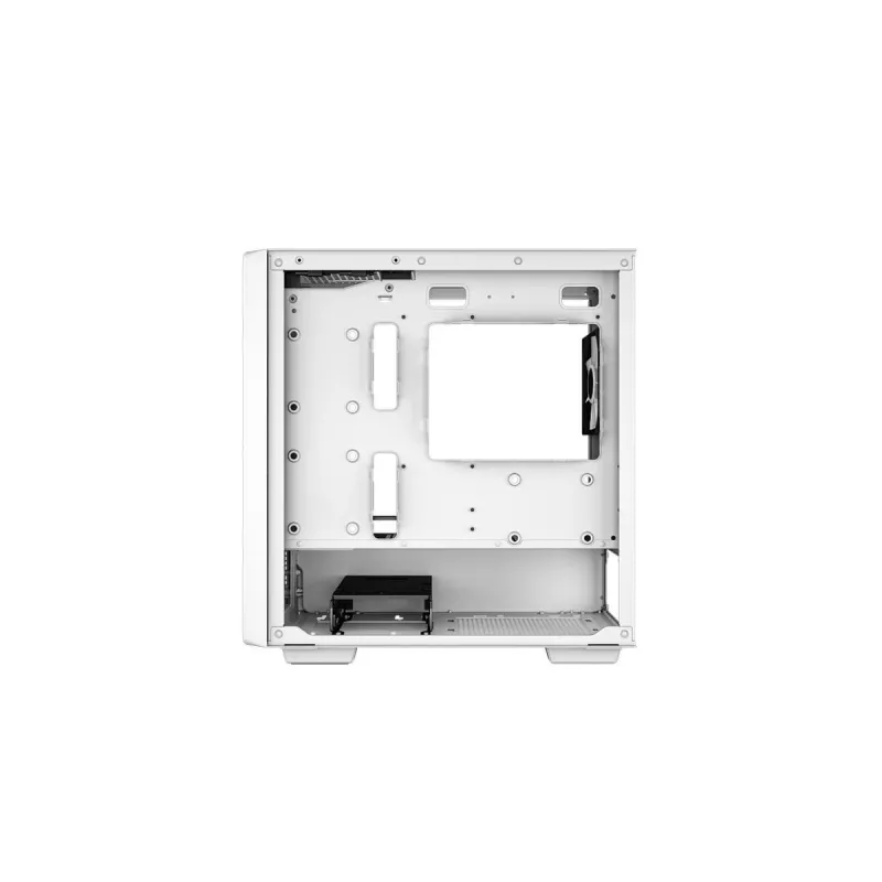 PC korpuss DeepCool CC360 WH ARGB Mini Tower White — Micro‑ATX/Mini‑ITX, rūdīts stikls, 2x 3.5 collu + 3x 2.5 collu, 2x priekšējie 120 mm ventilatori