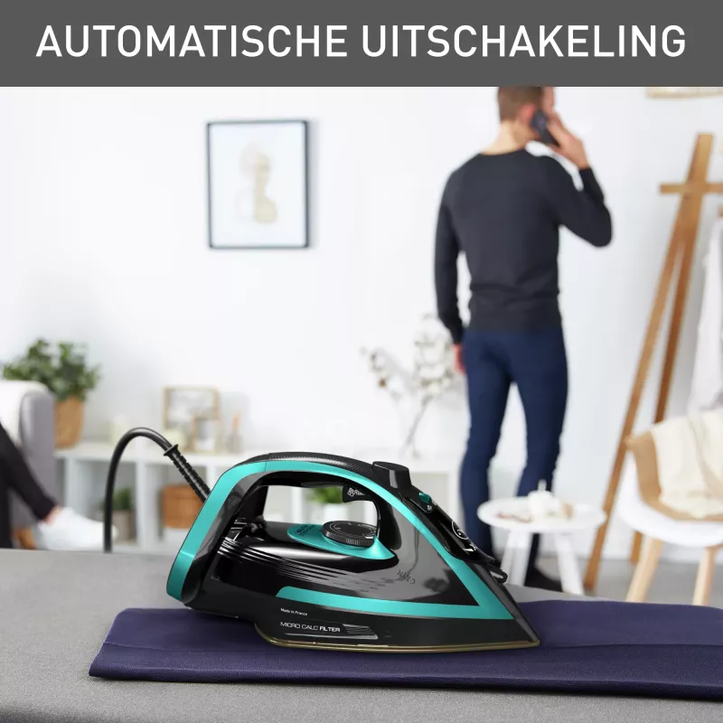 Tefal Puregliss FV8066 gludeklis ar sausu un tvaika gludināšanu, Durilium AirGlide Autoclean zole, 3000 W, melns, zils
