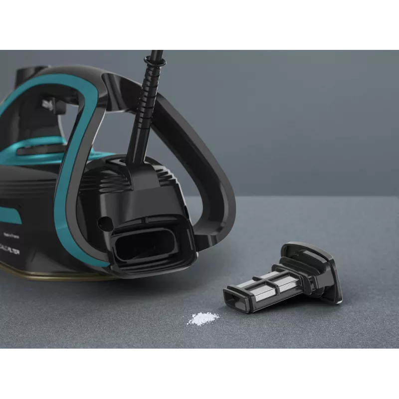 Tefal Puregliss FV8066 gludeklis ar sausu un tvaika gludināšanu, Durilium AirGlide Autoclean zole, 3000 W, melns, zils