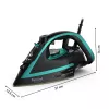 Tefal Puregliss FV8066 gludeklis ar sausu un tvaika gludināšanu, Durilium AirGlide Autoclean zole, 3000 W, melns, zils
