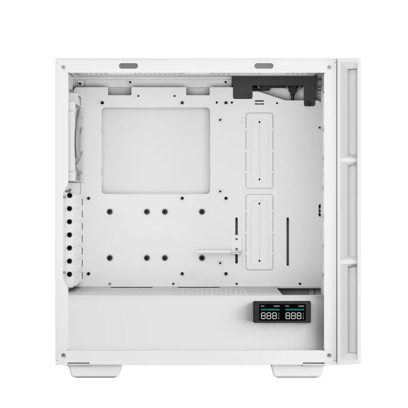 PC korpuss DeepCool CH560 DIGITAL WH Midi Tower — balts, EATX/ATX, rūdīts stikls, RGB ventilatori, USB-C