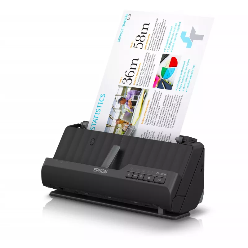 Epson ES-C320W ADF + lokšņu skeneris 600 x 600 DPI A4 Melns