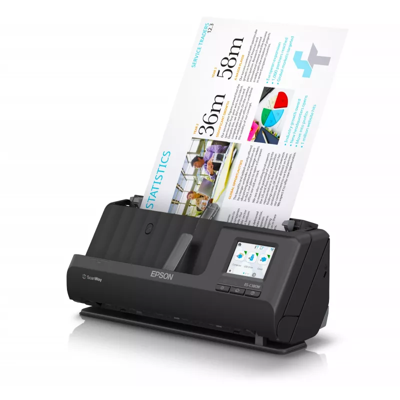 Epson ES-C380W ADF + lokšņu padeves skeneris 600 x 600 DPI A4 Melns